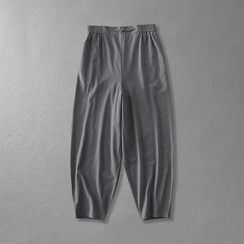 Damen Lässige, weite Haremshose mit elastischem Bund und tapered Knöchel Drune