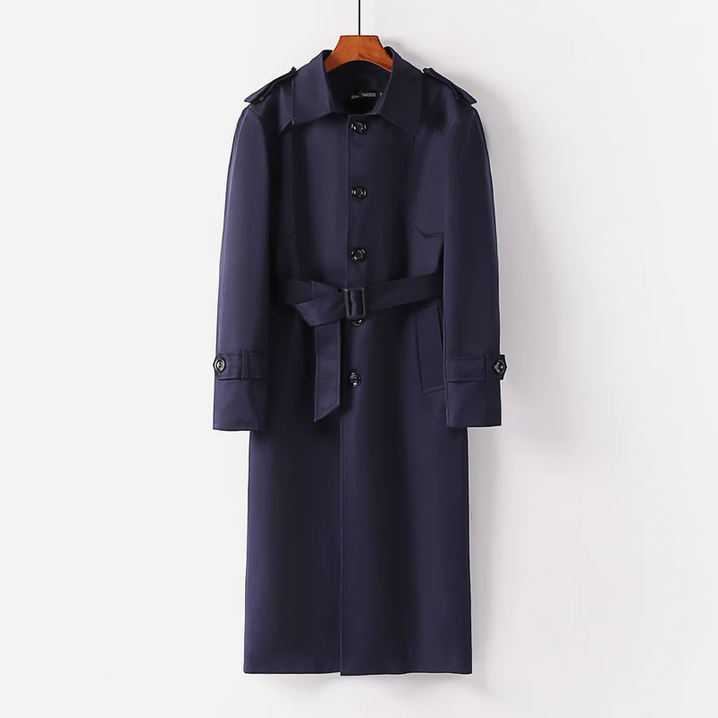 Damen Langer Trenchcoat im Minimalstil mit Schulterklappen und verstellbaren Manschetten Drune
