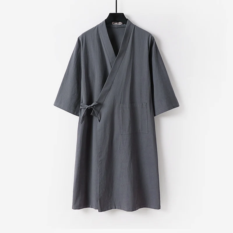 Damen Kimono-Wickelkleid mit Bindegürtel und aufgesetzten Taschen Drune