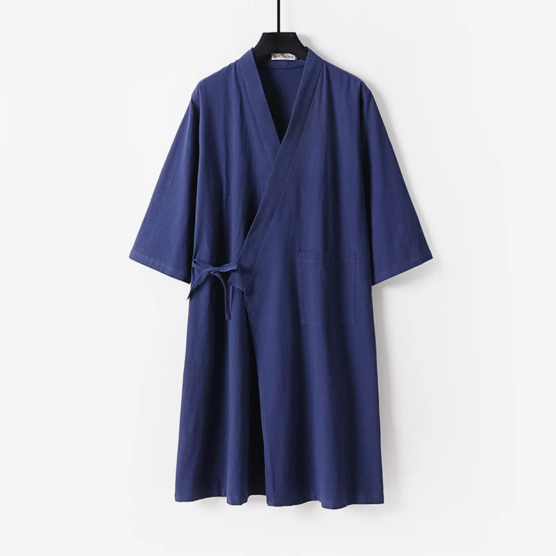 Damen Kimono-Wickelkleid mit Bindegürtel und aufgesetzten Taschen Drune