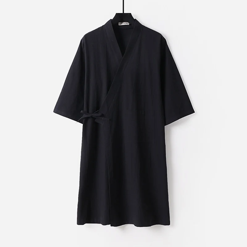Damen Kimono-Wickelkleid mit Bindegürtel und aufgesetzten Taschen Drune