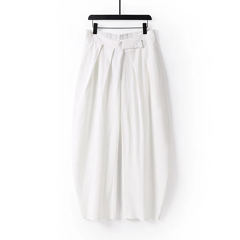 Damen Hochgeschnittene Culotte-Hose mit Bundfalten und elastischem Taillenbund Drune