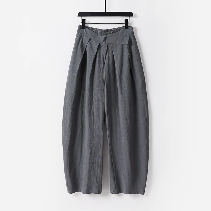 Damen Hochgeschnittene Culotte-Hose mit Bundfalten und elastischem Taillenbund Drune