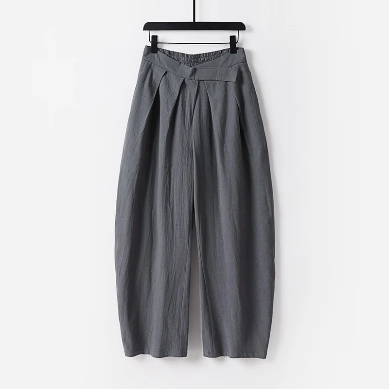 Damen Hochgeschnittene Culotte-Hose mit Bundfalten und elastischem Taillenbund Drune