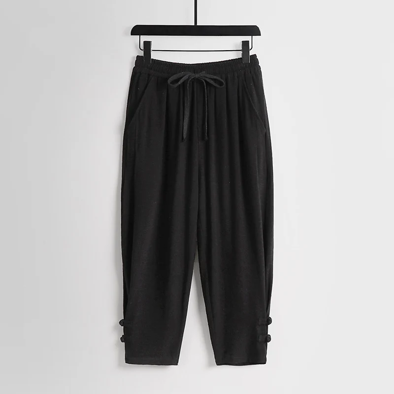 Damen Freizeit-Jogginghose mit Tunnelzug und Zierknöpfen am Knöchel Drune