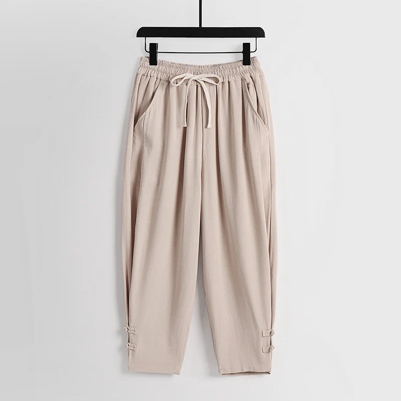 Damen Freizeit-Jogginghose mit Tunnelzug und Zierknöpfen am Knöchel Drune