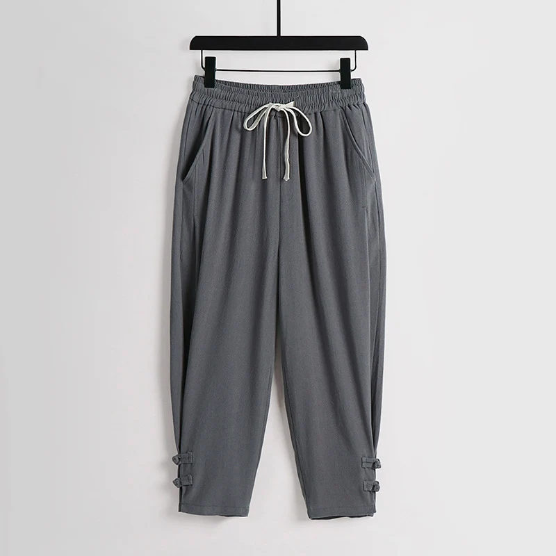 Damen Freizeit-Jogginghose mit Tunnelzug und Zierknöpfen am Knöchel Drune