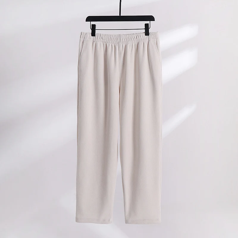 Damen Cordhose mit elastischem Bund weitem Bein und Eingrifftaschen Drune