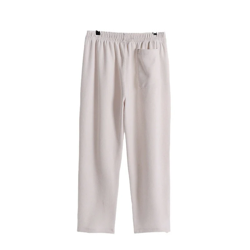 Damen Cordhose mit elastischem Bund weitem Bein und Eingrifftaschen Drune