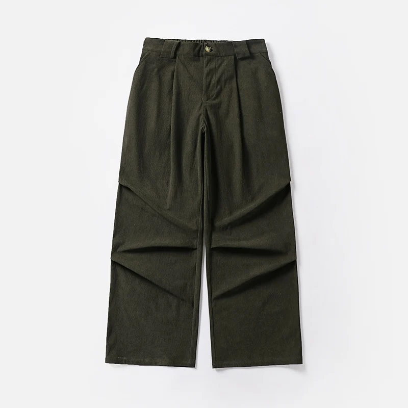 Damen Bundfalten-Hose mit weitem Bein und hoher Taille Drune