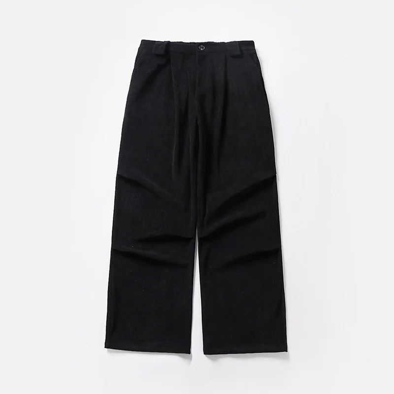 Damen Bundfalten-Hose mit weitem Bein und hoher Taille Drune