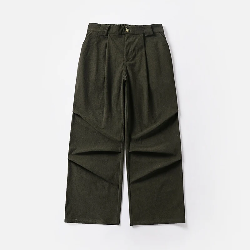 Damen Bundfalten-Hose mit weitem Bein und hoher Taille Drune
