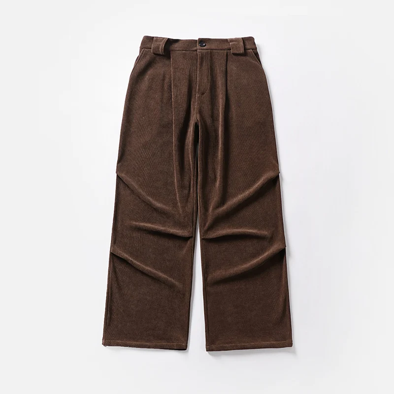 Damen Bundfalten-Hose mit weitem Bein und hoher Taille Drune