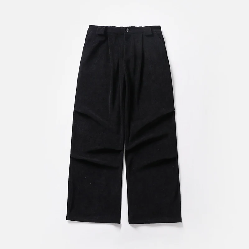 Damen Bundfalten-Hose mit weitem Bein und hoher Taille Drune