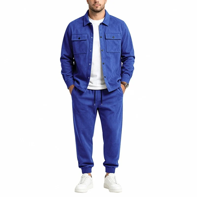 Herren Zweiteiliges Utility-Freizeitset mit Overshirtjacke und Jogginghose Drune