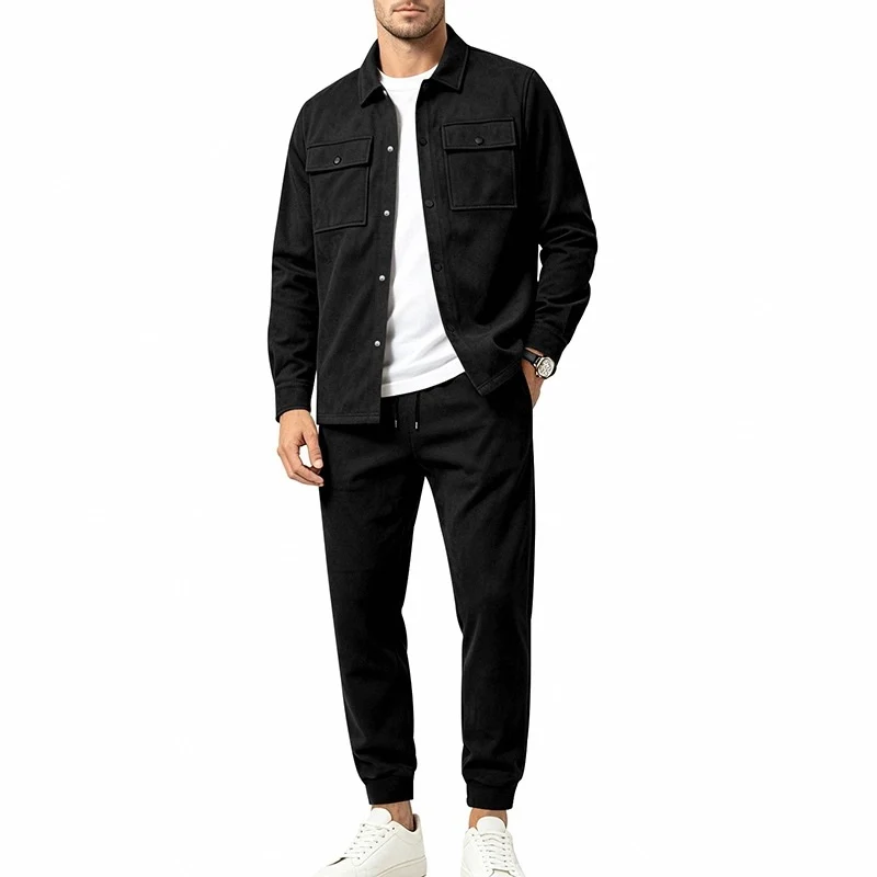 Herren Zweiteiliges Utility-Freizeitset mit Overshirtjacke und Jogginghose Drune