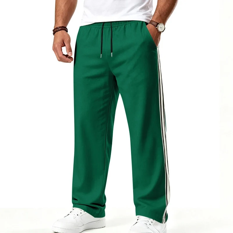 Herren Weite Freizeithose aus Funktionsjersey mit elastischem Bund und seitlichem Doppelstreifen Drune