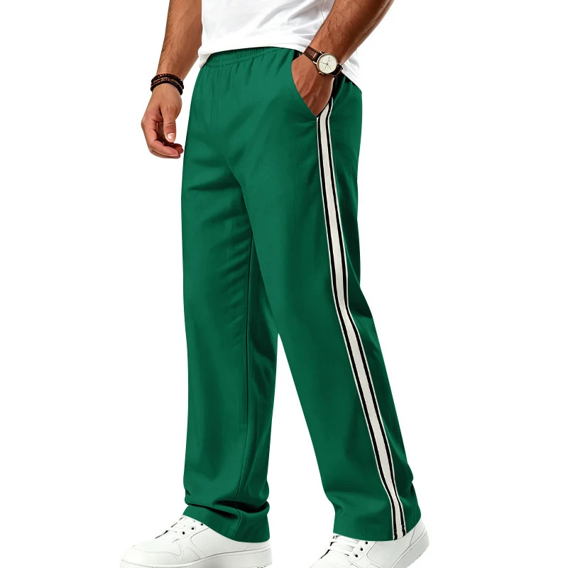 Herren Weite Freizeithose aus Funktionsjersey mit elastischem Bund und seitlichem Doppelstreifen Drune