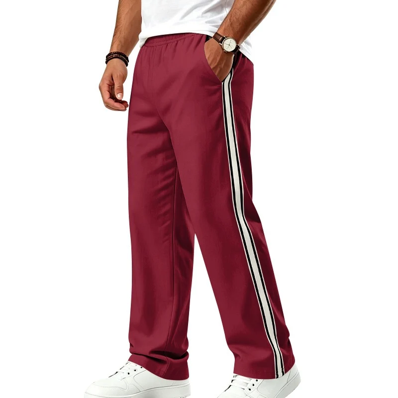 Herren Weite Freizeithose aus Funktionsjersey mit elastischem Bund und seitlichem Doppelstreifen Drune