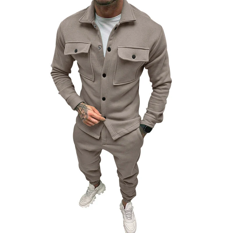 Herren Utility-Overshirt aus French-Terry mit Pattentaschen und Druckknopfverschluss Drune