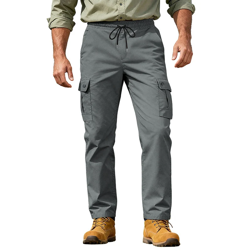 Herren Utility-Cargo-Hose mit elastischem Bund, verstellbarem Kordelzug und Mehrfachtaschen Drune