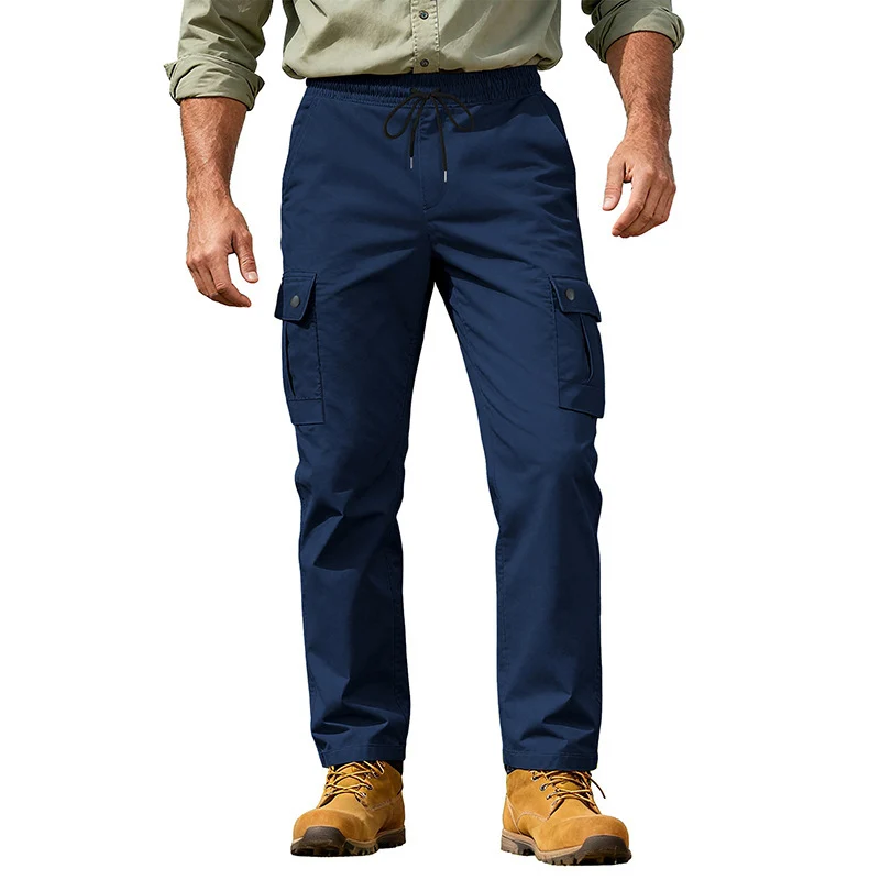 Herren Utility-Cargo-Hose mit elastischem Bund, verstellbarem Kordelzug und Mehrfachtaschen Drune