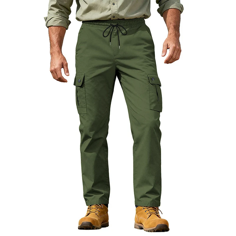 Herren Utility-Cargo-Hose mit elastischem Bund, verstellbarem Kordelzug und Mehrfachtaschen Drune
