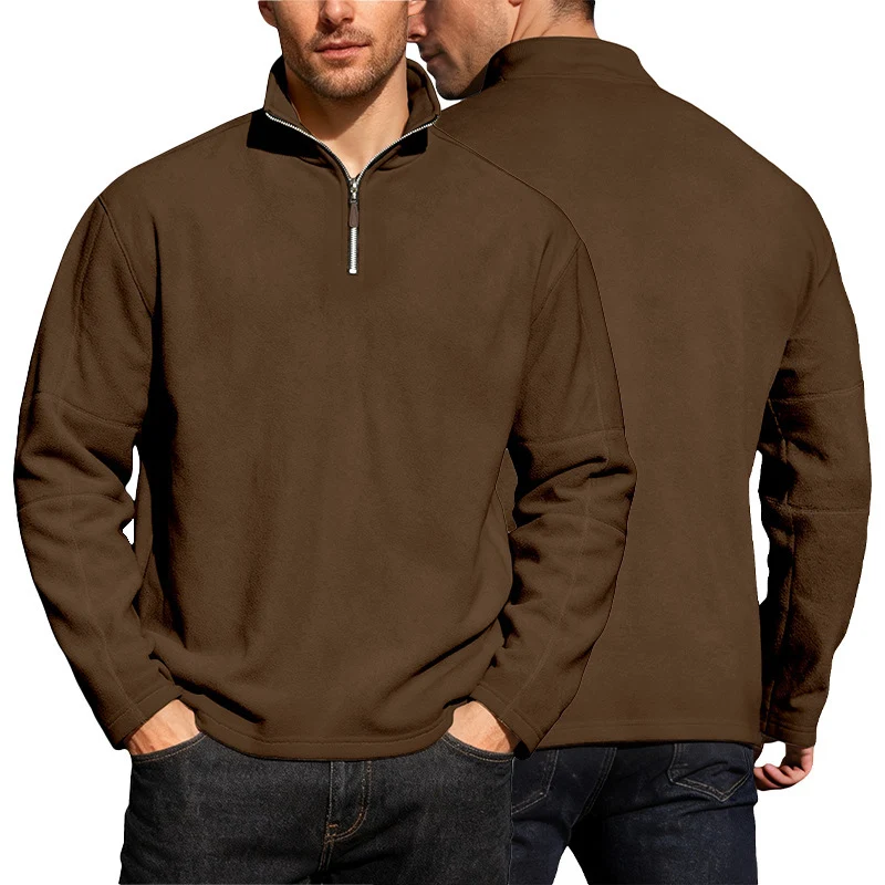 Herren Thermo-Fleece-Halbzip-Pullover mit Stehkragen Drune