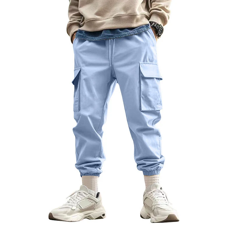 Herren Tapered Cargo-Jogginghose mit Kordelzug, aufgesetzten Klappentaschen und elastischen Bündchen Drune