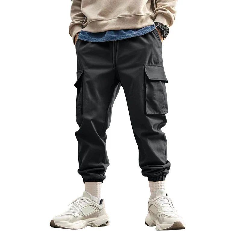 Herren Tapered Cargo-Jogginghose mit Kordelzug, aufgesetzten Klappentaschen und elastischen Bündchen Drune