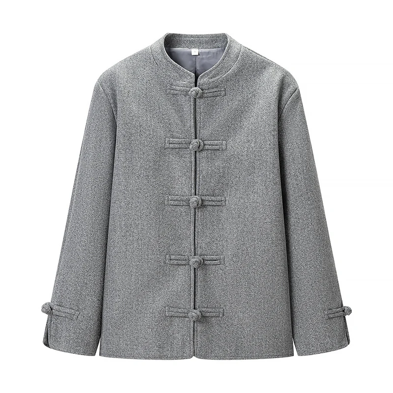 Damen Boxy Wollmix-Kurzjacke mit Knebelverschlüssen und Stehkragen Drune