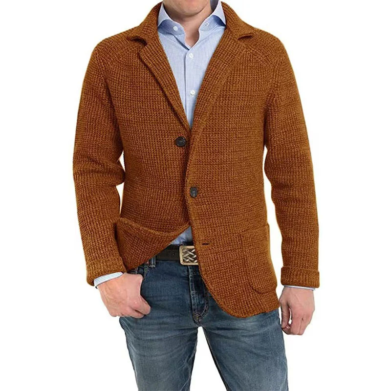 Herren Strukturstrick Sakko-Blazer mit aufgesetzten Taschen Drune