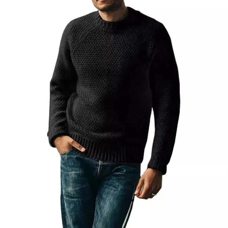 Herren Raglan-Strukturpullover mit Wabenstruktur und Rippbündchen Drune