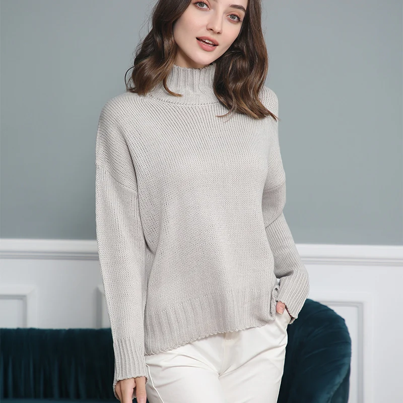 Damen Rollkragen-Pullover aus Grobstrick mit Oversize-Schnitt Drune