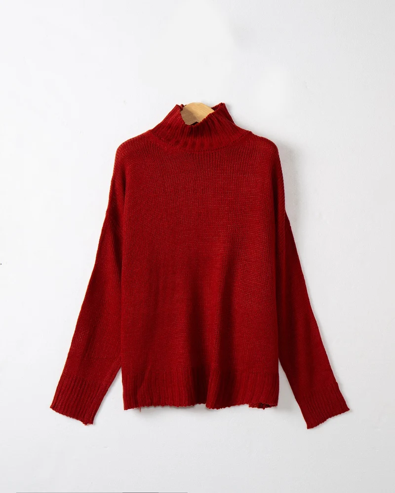 Damen Rollkragen-Pullover aus Grobstrick mit Oversize-Schnitt Drune