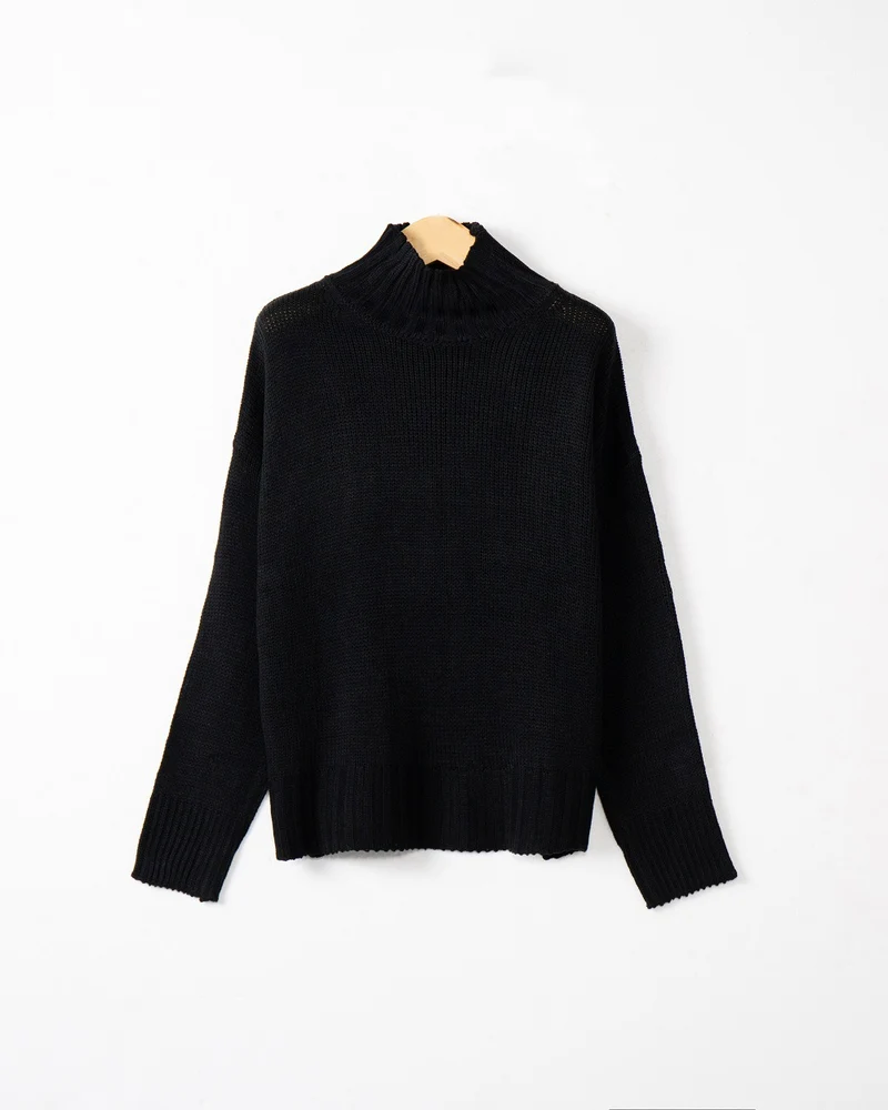 Damen Rollkragen-Pullover aus Grobstrick mit Oversize-Schnitt Drune
