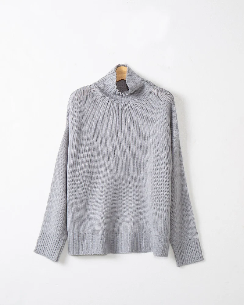 Damen Rollkragen-Pullover aus Grobstrick mit Oversize-Schnitt Drune