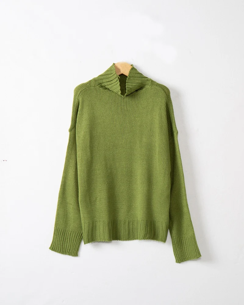 Damen Rollkragen-Pullover aus Grobstrick mit Oversize-Schnitt Drune