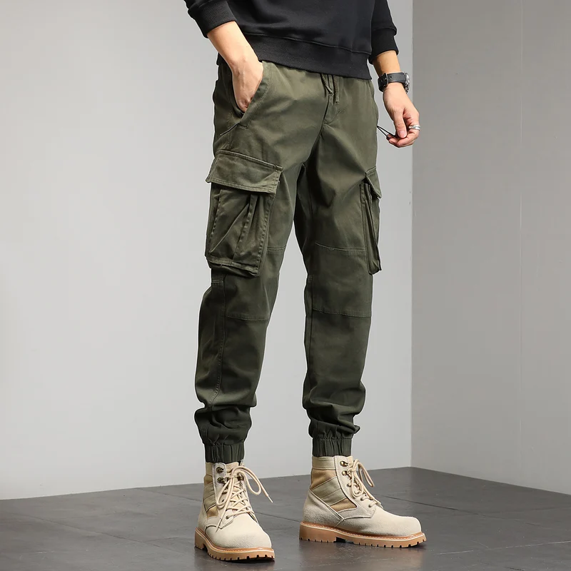Herren Cargo-Joggerhose mit multifunktionalen Cargotaschen und elastischem Saum Drune