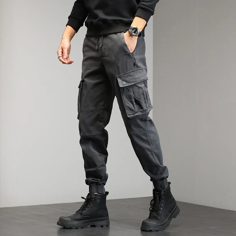 Herren Cargo-Joggerhose mit multifunktionalen Cargotaschen und elastischem Saum Drune