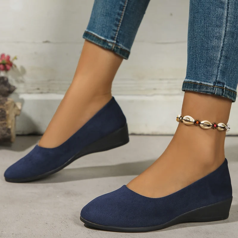 Damen modische und komfortable Ballerinas mit Glitzerelementen Drune