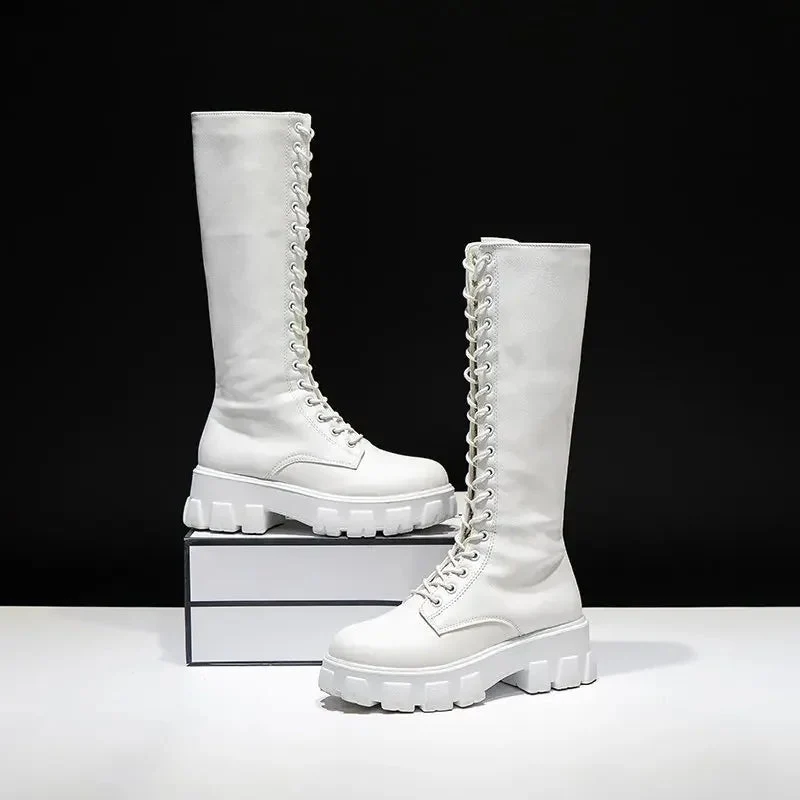 Drune | kniehohe Stiefel mit Absatz für Frauen perfekt für lässige Tage