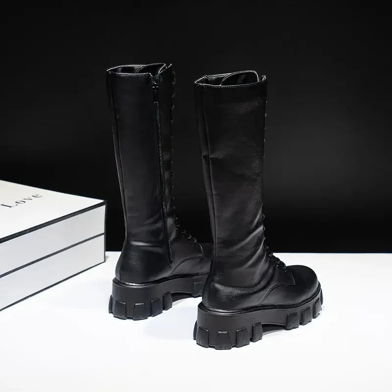 Drune | kniehohe Stiefel mit Absatz für Frauen perfekt für lässige Tage