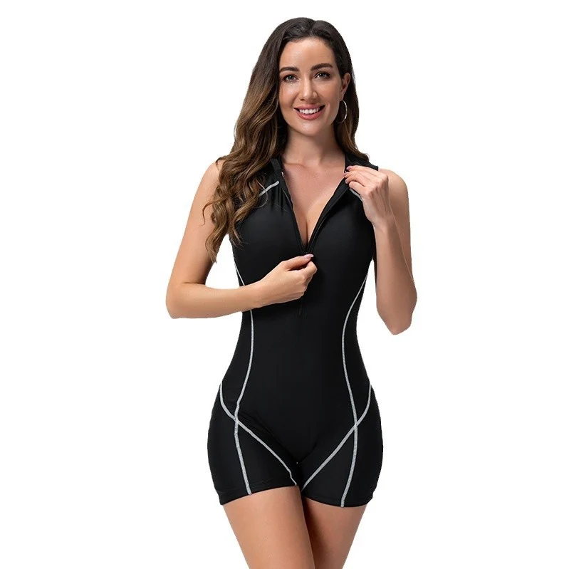 Damen Sportlicher Shorty Badeanzug Drune