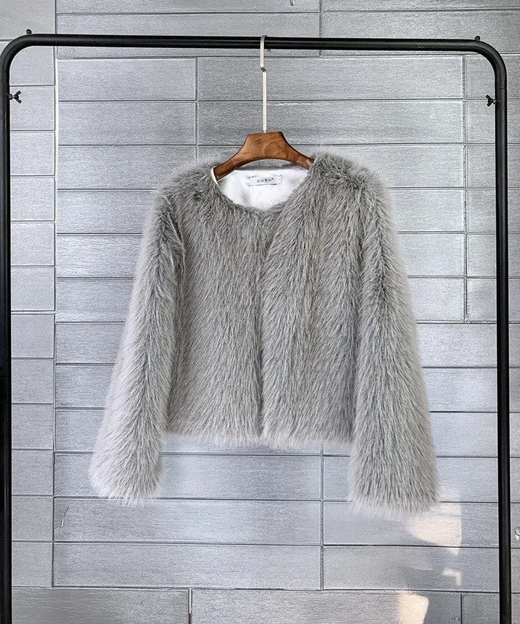Drune | Eleganter Kurzmantel Aus Kunstpelz