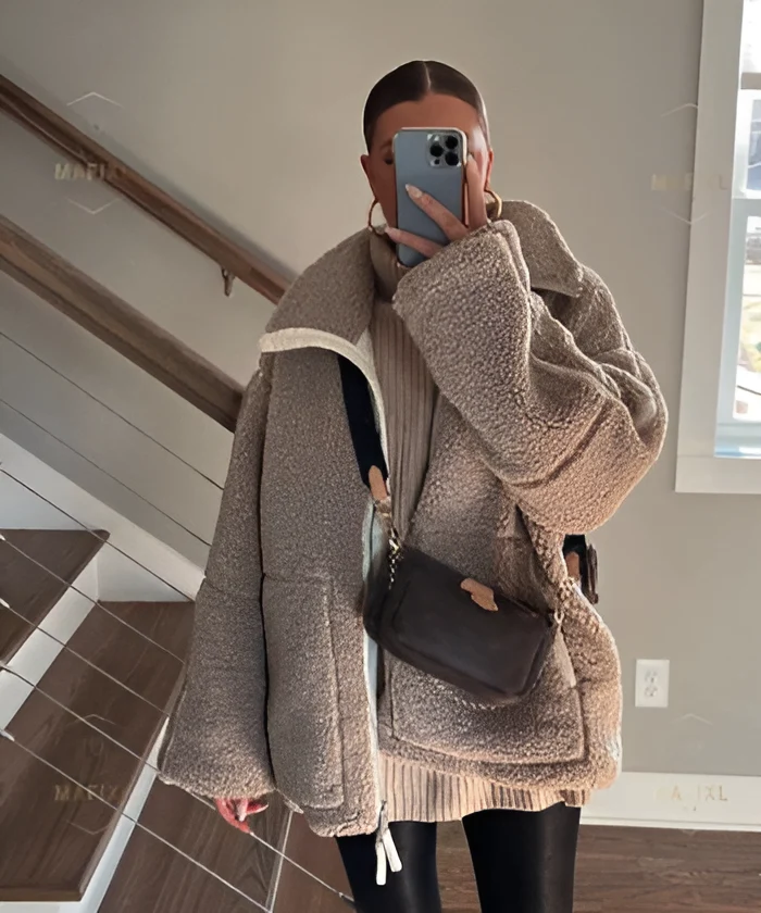 Drune | Teddyjacke in Cremeweiß