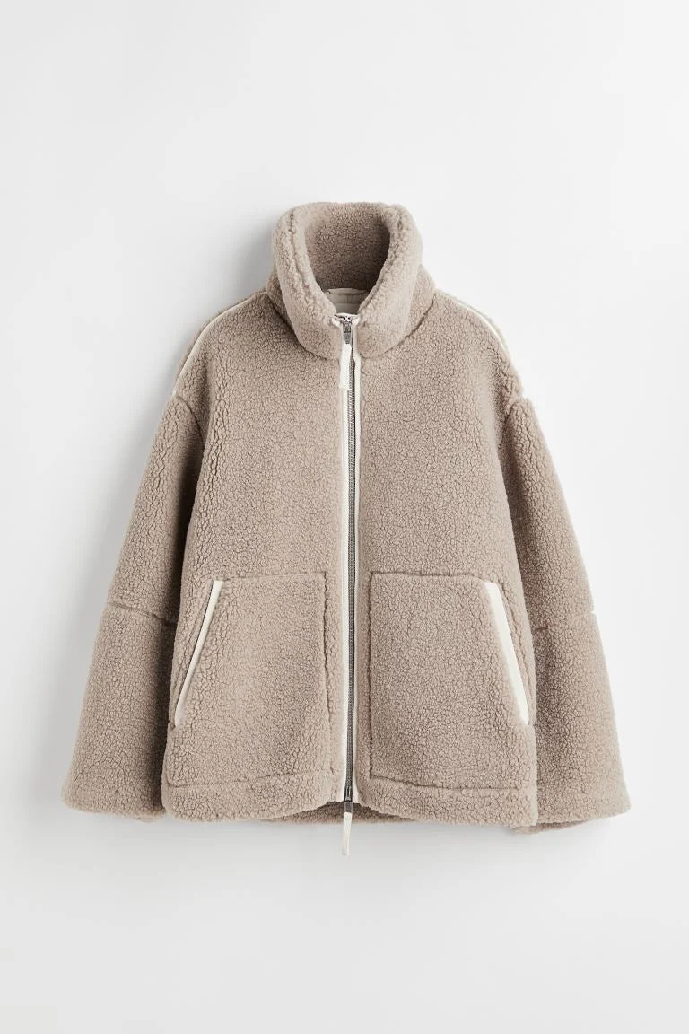 Drune | Teddyjacke in Cremeweiß