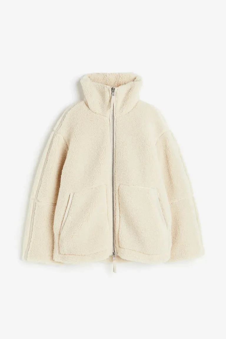 Drune | Teddyjacke in Cremeweiß