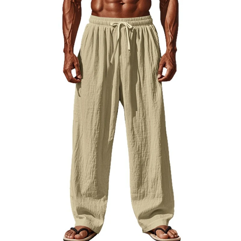 Herren lässige Strandhose mit elastischem Bund und seitlichen Eingrifftaschen Drune