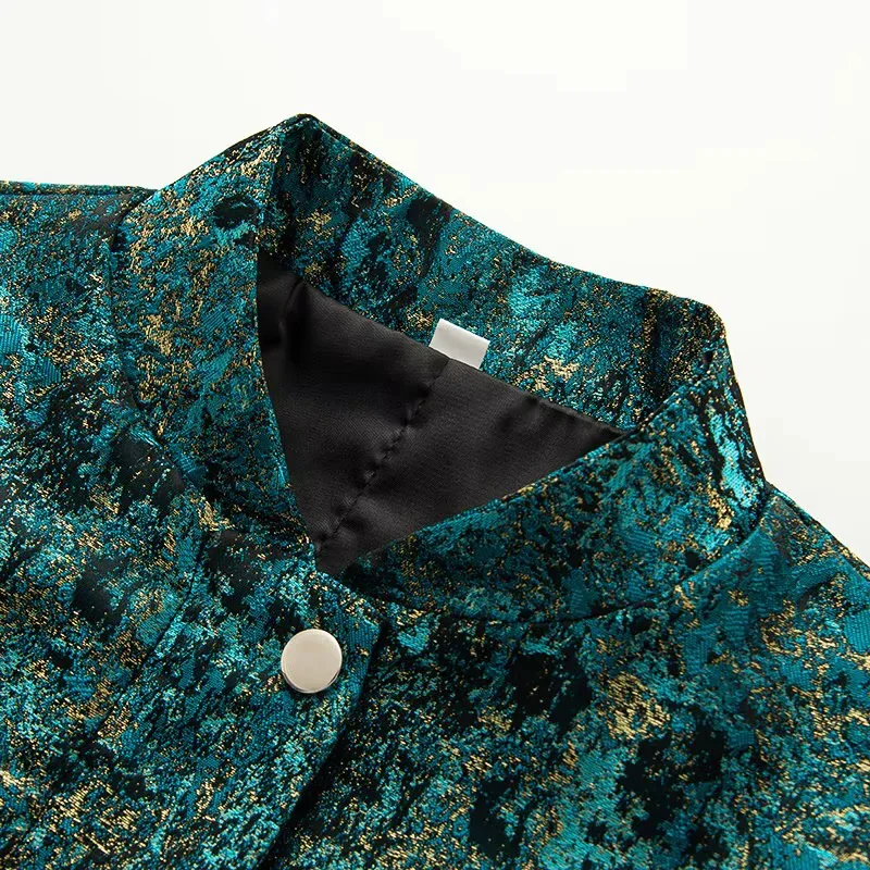 Damen nan cropped Boxy-Jacke mit Stehkragen, Druckknopfleiste und aufgesetzten Brustklappen Drune
